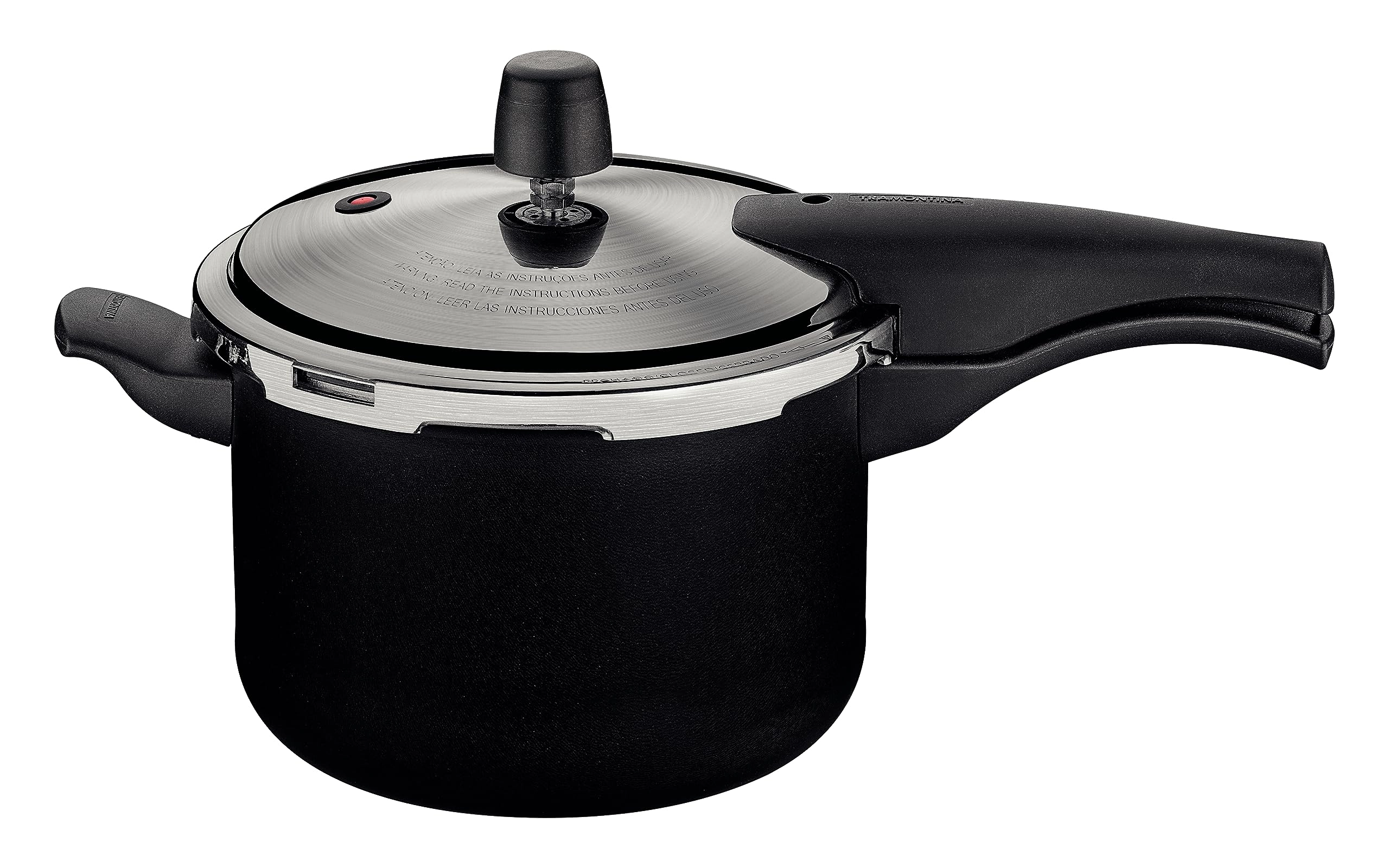 Panela de Pressão Tramontina Vancouver Effect em Alumínio com Revestimento Interno e Externo em Antiaderente Starflon Max Preto 20 cm 4,5 L