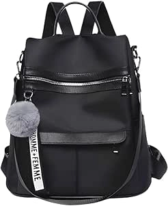 Bolsa Transversal Feminina Espaçosa Vira Mochila Anti Furto Dia a Dia Trabalho Alça Ajustável Blogueira - Marca VIBRANT ® (Preta)