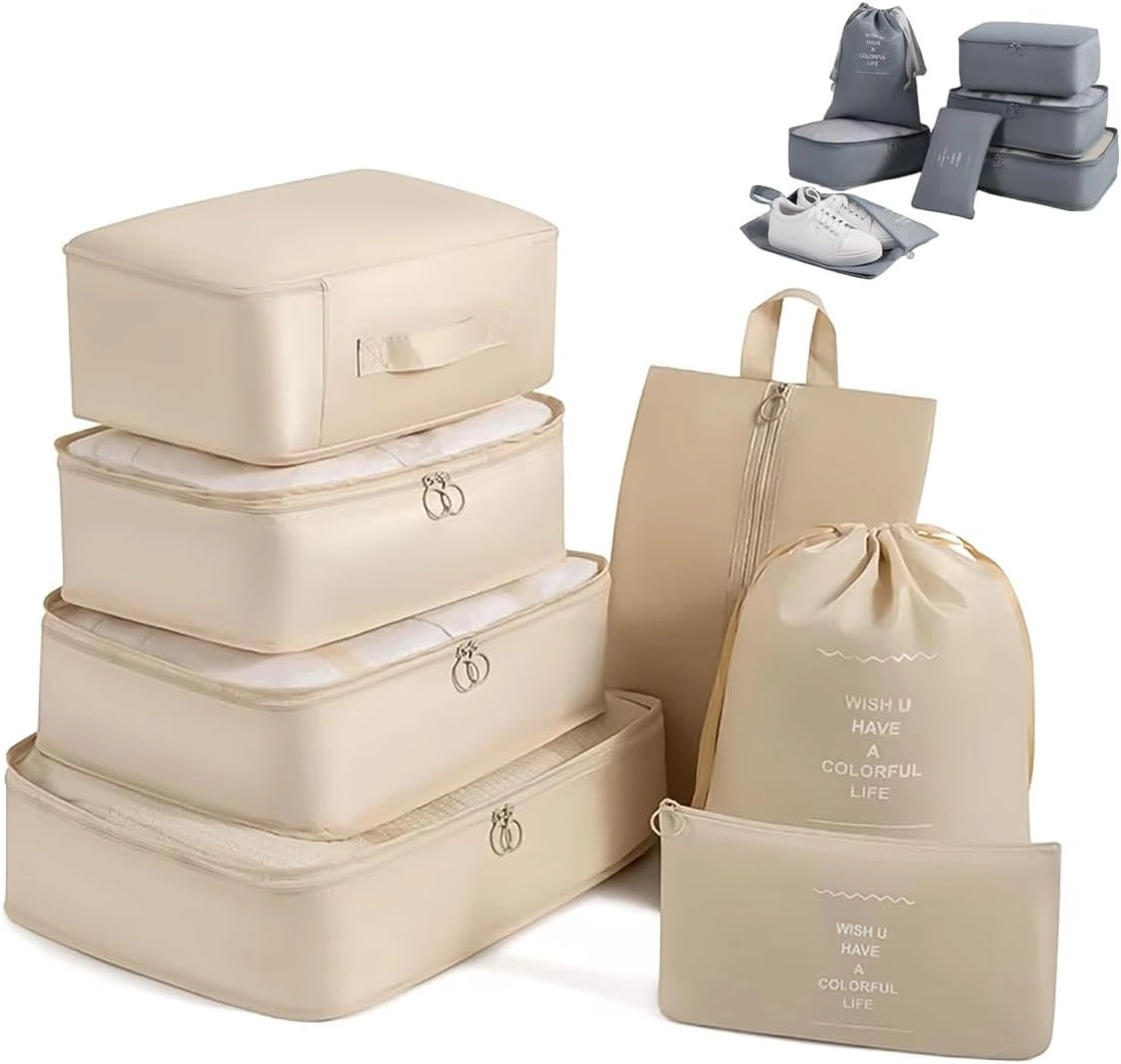 Kit Organizador Necessaire de Bagagem Malas para Viagem - ECOMLAR® (CINZA)