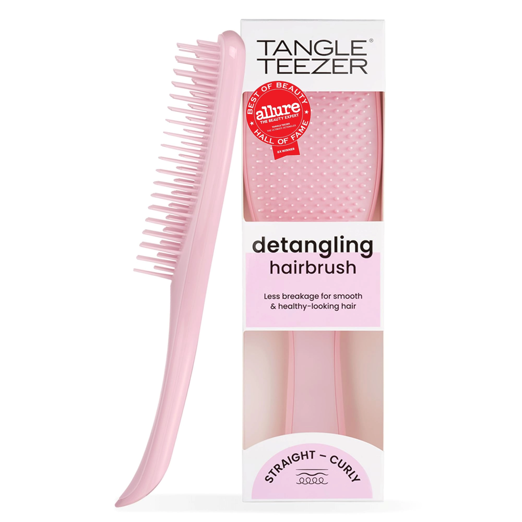 Tangle Teezer - Escova de cabelo desembaraçadora The Wet Detangler Millenial Pink para todos os tipos de cabelo, molhados. Cor: Rosa claro