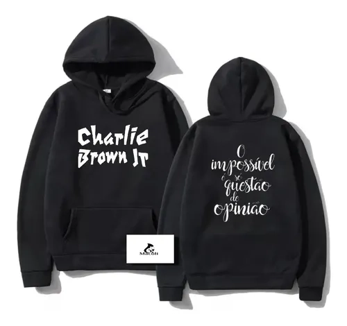 Moletom De Frio Charlie Brown Jr Rock Blusa Capuz E Bolso