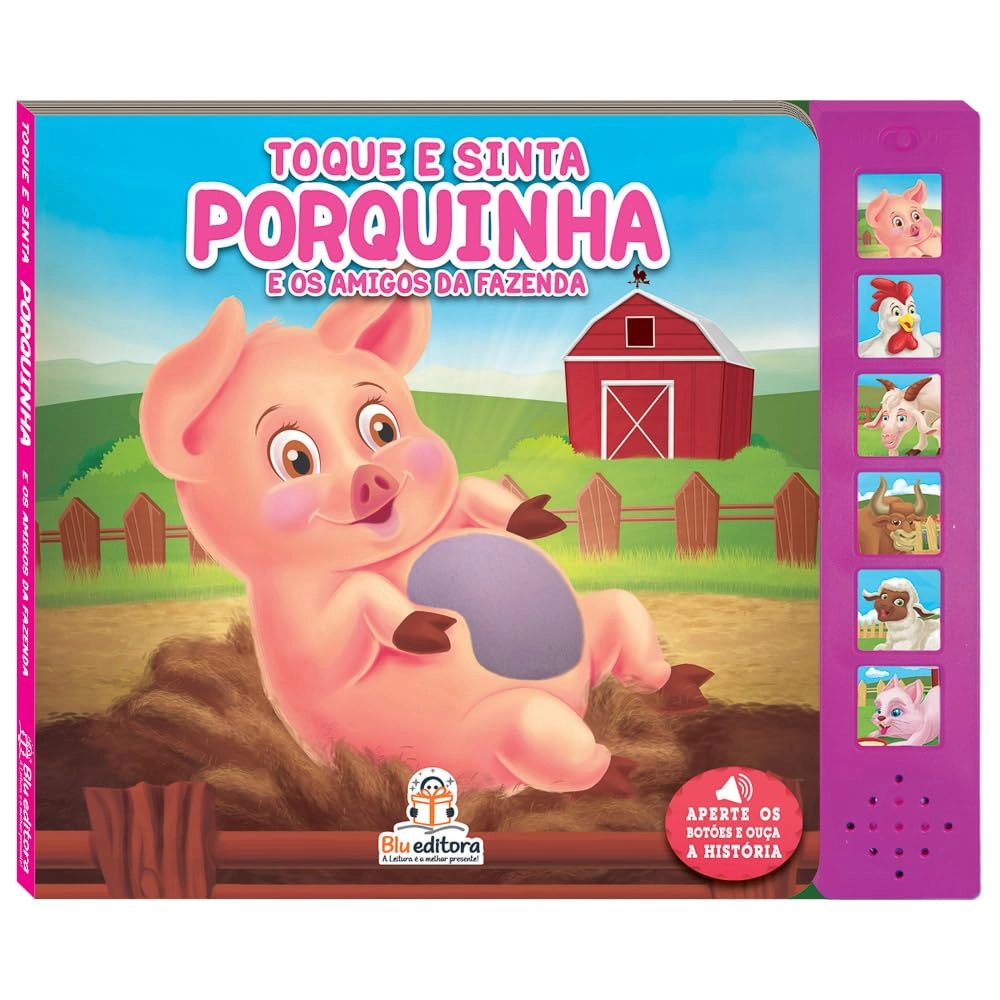 Livro sonoro com toque e sinta: porquinha