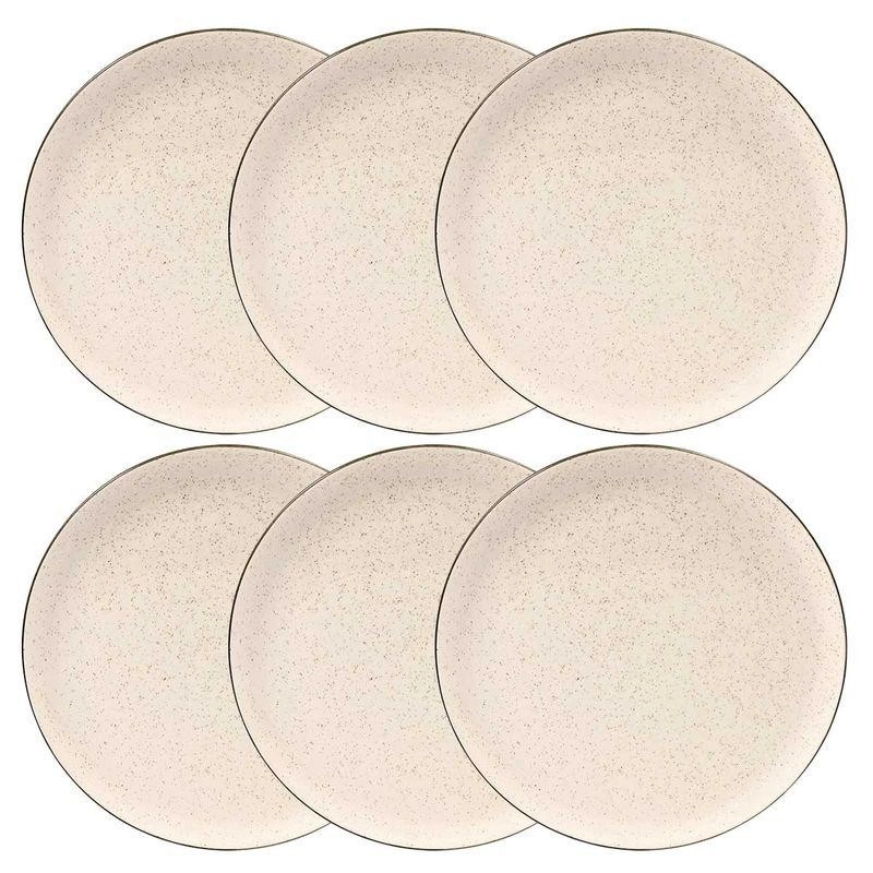 Jogo de 6 Pratos Rasos 26 cm Oxford Flat Duna