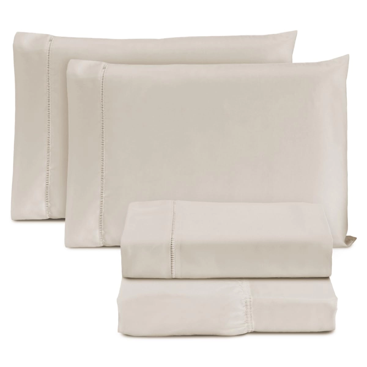 Jogo de Cama Casal Padrão Percal 400 Fios Ponto Palito 04 Peças, Antiácaro, Não faz bolinha Toque Extra Macio – Branco -