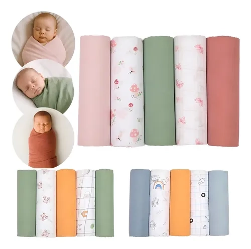 Kit 5 Cueiro Fraldão 100% Algodão Casulo Bebe Criança Soft