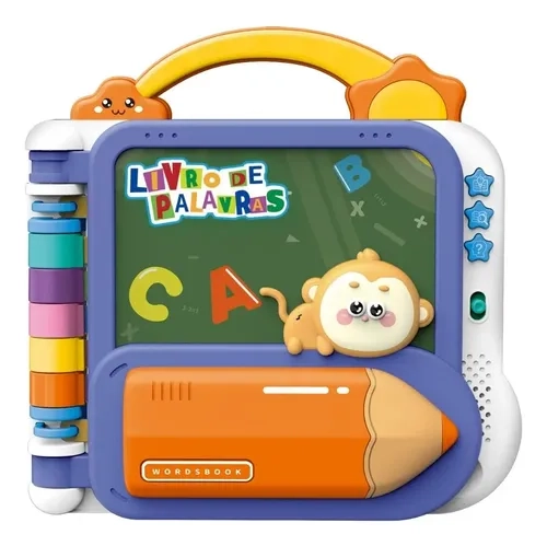 Livro Educativo Infantil Musical Aprenda Palavras Maxi Baby