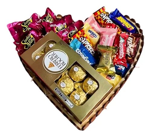 Cesta Coração Presente Todas As Ocasiões Chocolate Nestlê