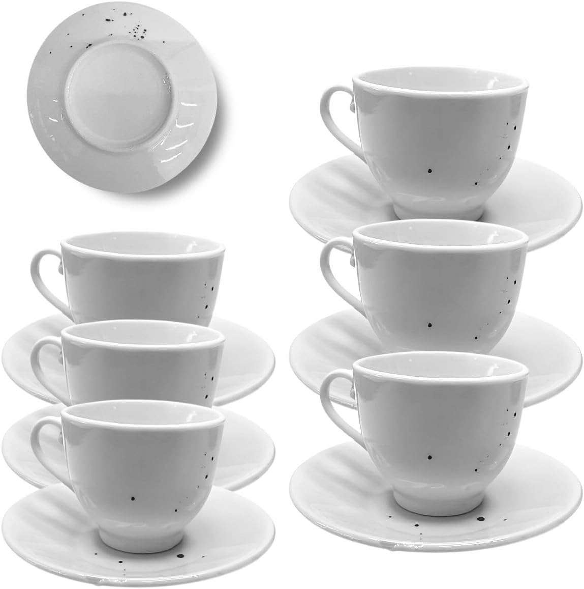 6 Xícara Cafe Porcelana Empilhável Casa Hotel 90ml (defeito)