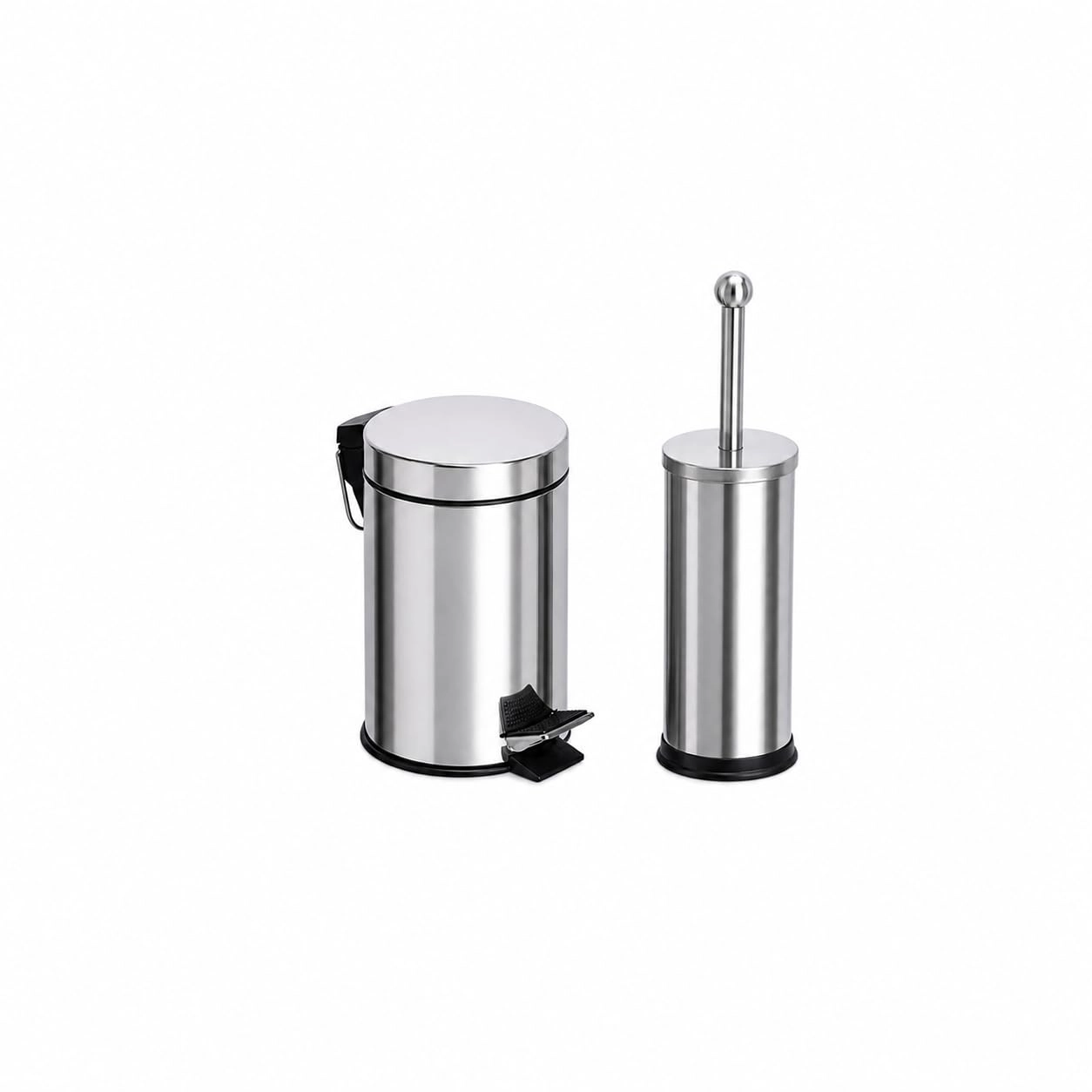Liz KO Kit Lixeira Com Pedal Inox 3 Litros + Escova Sanitária Inox : Casa