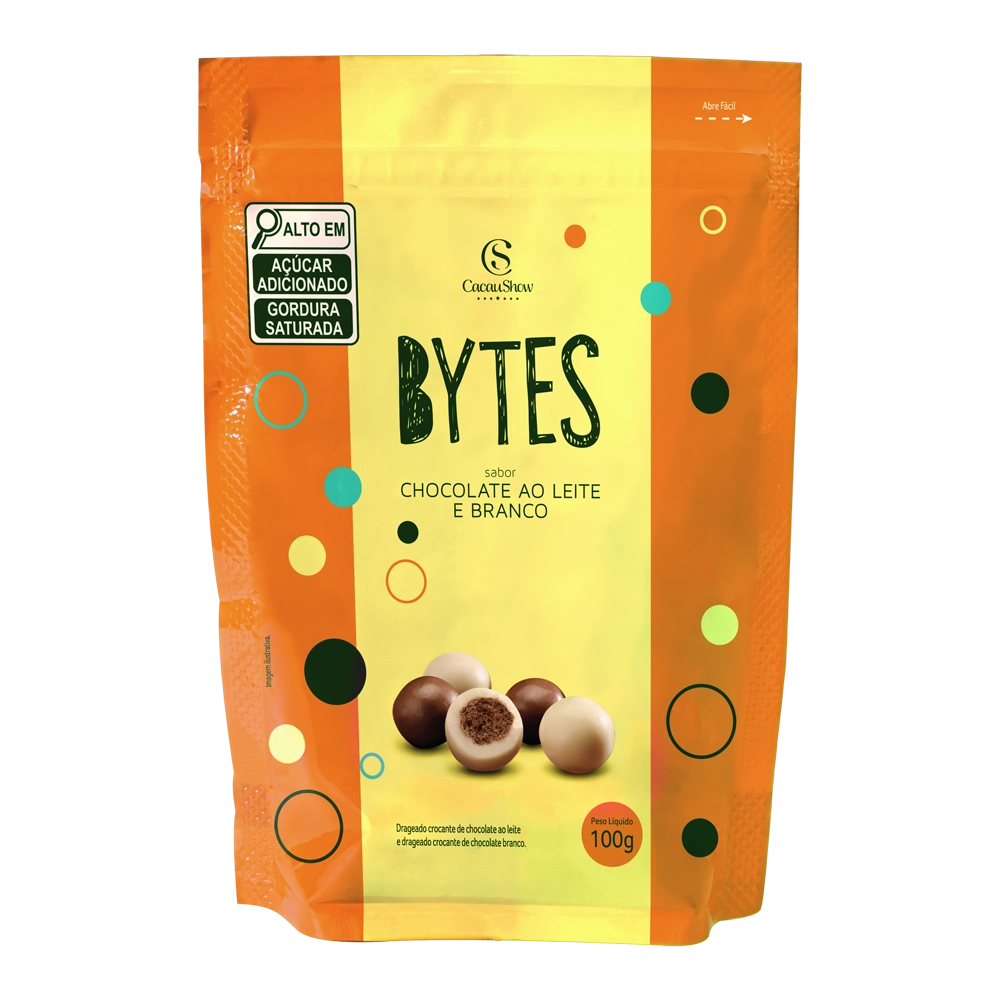 Drageado Bytes ao Leite e Branco 100g