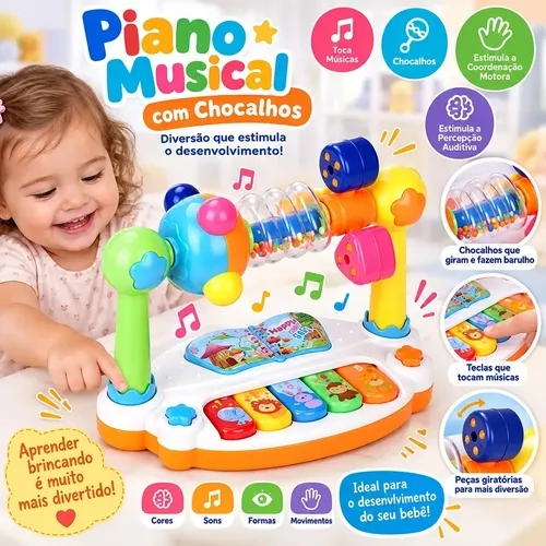 Música Giratória Para Bebês, Piano, Luz, Som, Cognição Educa